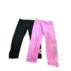 Converse Toddler Girls Leggings Black/Purple Size 4T Lot of 2